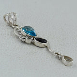 Blue Topaz & Iolite Silver Designer Pendant