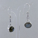 Rainbow Moonstone Silver Earrings