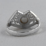 Rainbow Moonstone Silver Ring