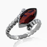 Marquise Amethyst Silver Rings