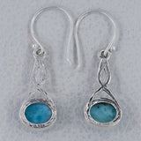 Rainbow Moonstone Silver Earrings