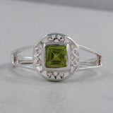 Natural Peridot Silver Ring