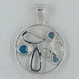 925 Silver Blue Topaz Pendant