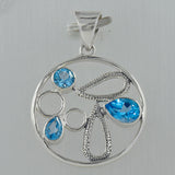 Swiss Blue Topaz 925 Sterling Silver Pendant