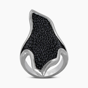 Rare Black Stingray Unisex Silver Rings