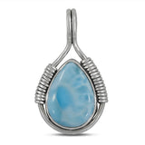 Blue Larimar Gemstone Silver Pendant