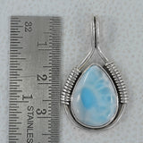 Blue Larimar Gemstone Silver Pendant