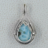 Blue Larimar Gemstone Silver Pendant