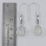 Rainbow Moonstone Silver Earrings