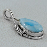 Blue Larimar Gemstone Silver Pendant