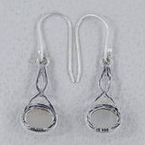 Rainbow Moonstone Silver Earrings