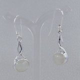 Rainbow Moonstone Silver Earrings