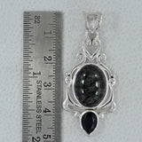 925 Sterling Silver Tourmalinated Quartz Pendant