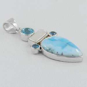 925 Sterling Silver Larimar Pendants