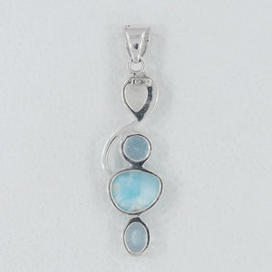 925 Sterling Silver Larimar Pendants