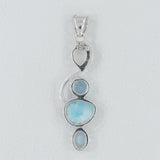 Larimar & Moonstone Silver Pendant