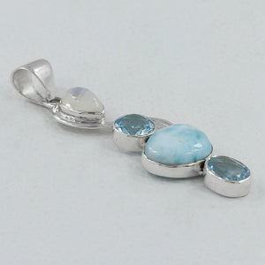 925 Sterling Silver Larimar Pendants