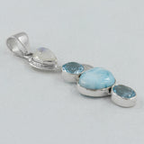 Larimar & Moonstone Silver Pendant