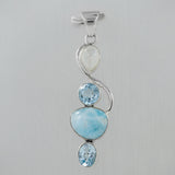 Larimar & Moonstone Silver Pendant