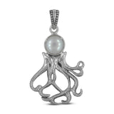 925 Silver Pearl Octopus Pendant