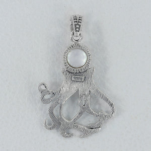 925 Sterling Silver Pearl Octopus Pendants