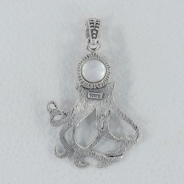 925 Sterling Silver Pearl Octopus Pendants