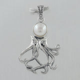 925 Silver Pearl Octopus Pendant