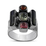 Multi-Tourmaline Silver Ring