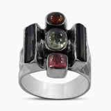 Multi-Tourmaline Silver Rings