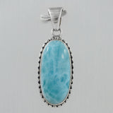 Larimar 925 Sterling Silver Pendant