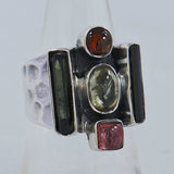 Multi-Tourmaline Silver Ring