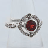 925 Starling Silver Garnet Ring