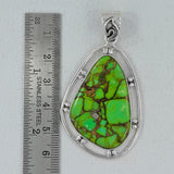 Green Copper Turquoise 925 Sterling Silver Pendant