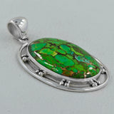 Green Copper Turquoise 925 Sterling Silver Pendant