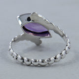 Marquise Amethyst Silver Ring