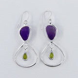 Raw Tanzanite Silver Earrings