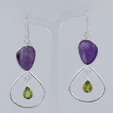 Raw Tanzanite Silver Earrings