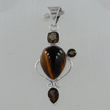 925 Sterling Silver Tiger Eye Designer Pendant