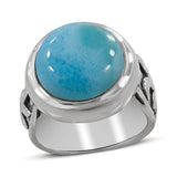 Natural Larimar Silver Ring