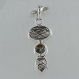 925 Sterling Silver Black Rutile Pendant