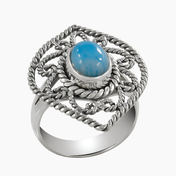 Larimar Silver Rings