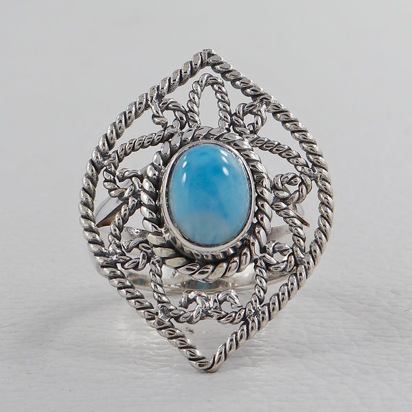Larimar Silver Rings