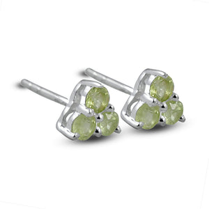 Peridot Silver Studs Earrings