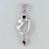 Rainbow Moonstone Silver Pendant