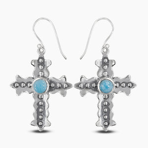 Larimar Silver Earrings