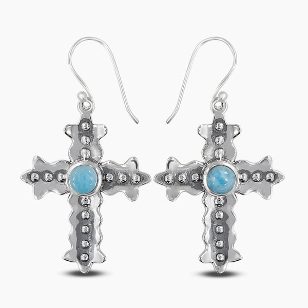 Larimar Silver Earrings