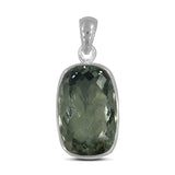 Green Amethyst Silver Pendant