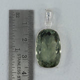 Green Amethyst Silver Pendant