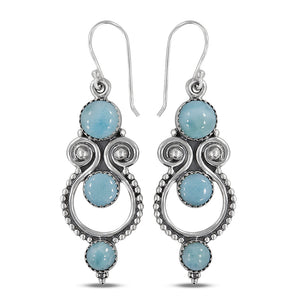 Larimar Silver Earrings