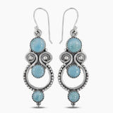 Larimar Silver Earrings